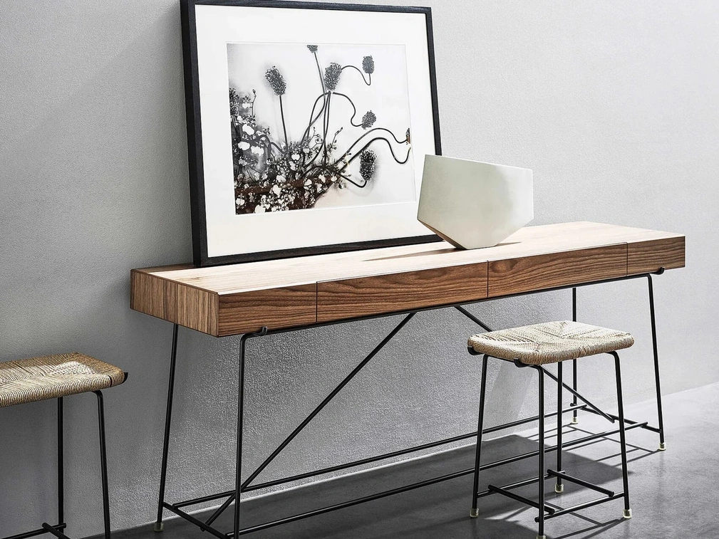 Scrittoio in marmo, legno e metallo Any Day di Flexform