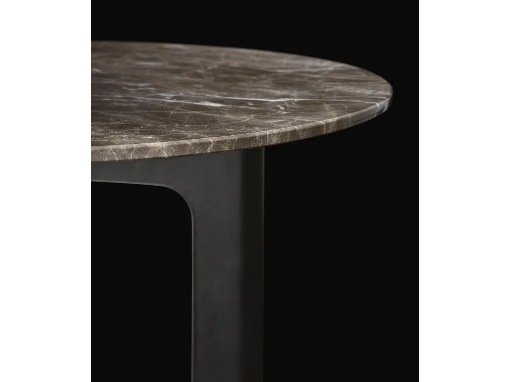 Tavolino rotondo con top in marmo Baba di Poliform
