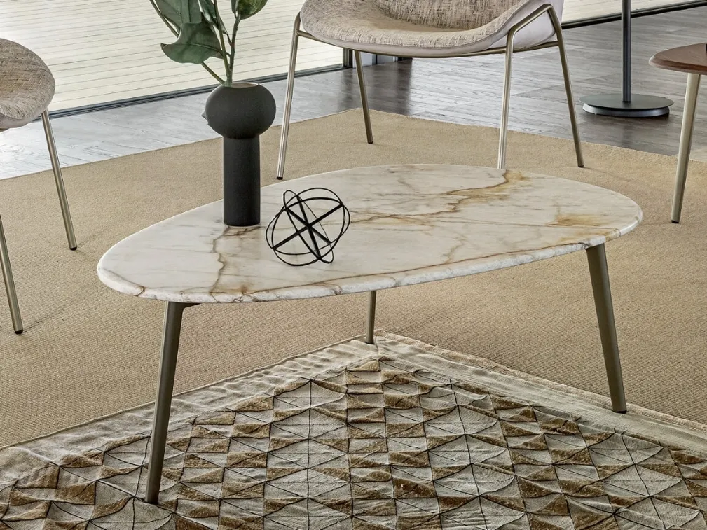 Tavolino con top in marmo Coffee di Riflessi