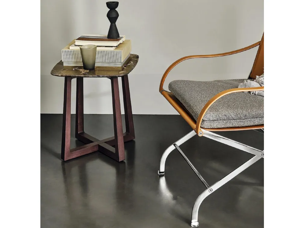 Tavolino Gipsy in marmo e legno di Flexform