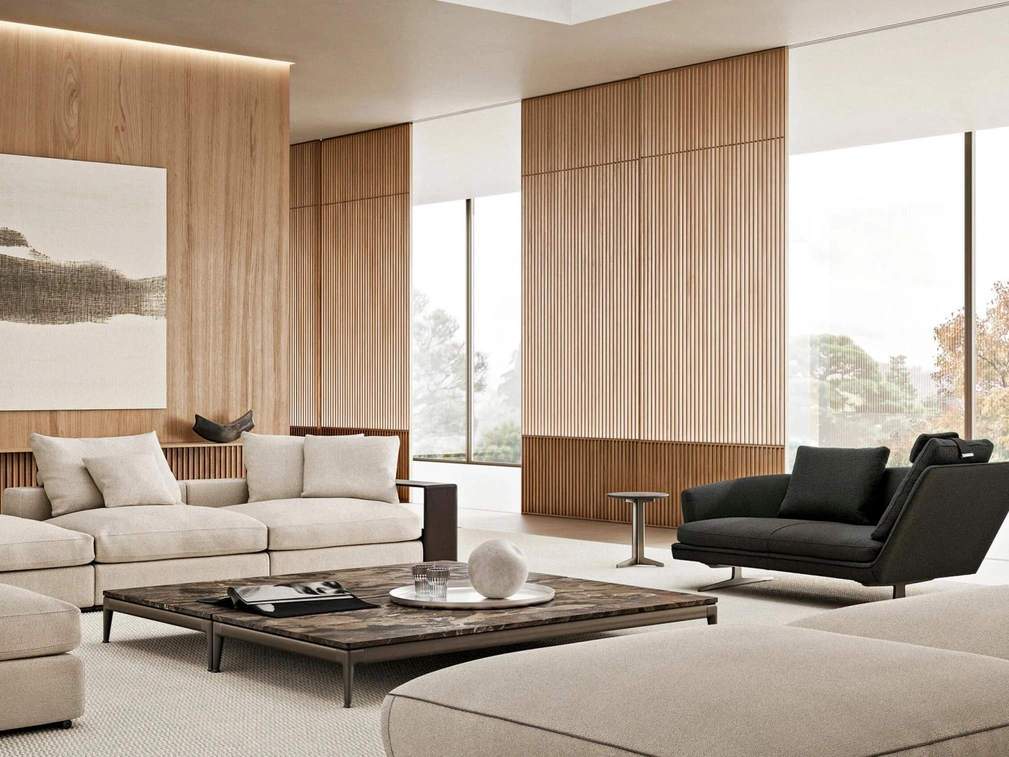 Tavolino di design in marmo Pico di Flexform