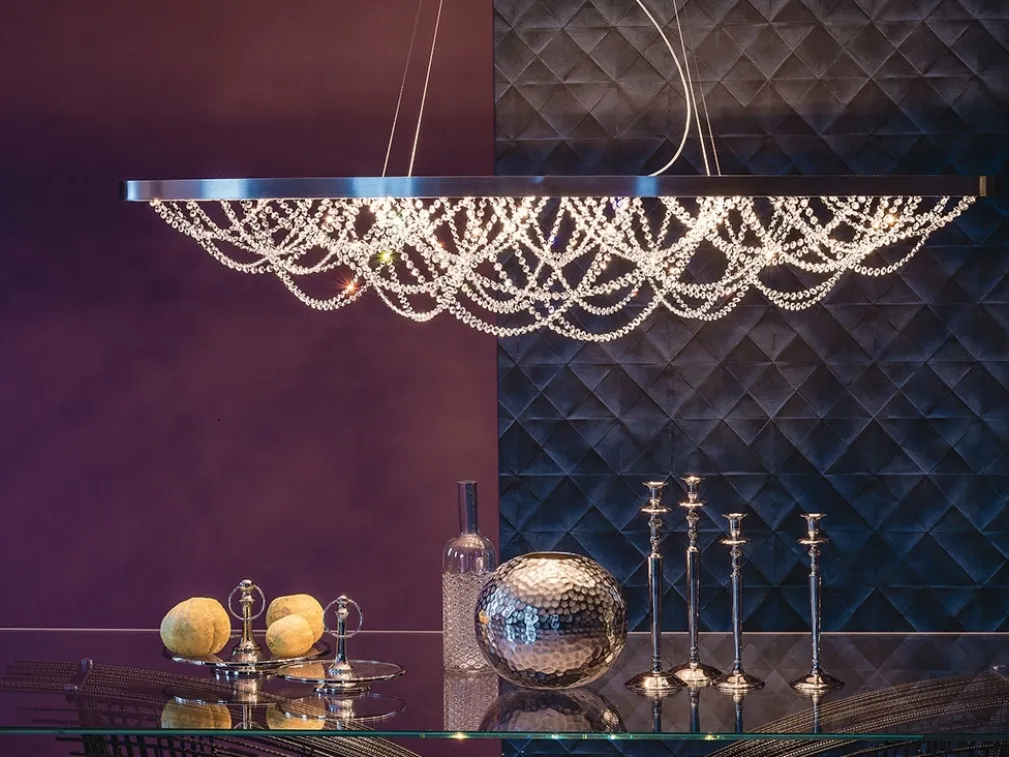 Lampada a soffitto con pendagliere in cristallo Cristal di Cattelan Italia