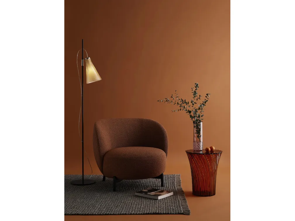 Lampada da terra K-Lux in acciaio con diffusore in plexiglas di Kartell