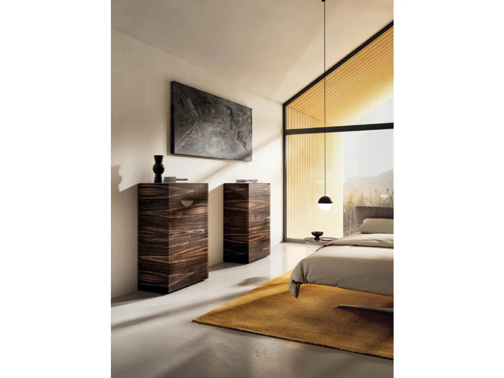 Cassettiera Materia 1066 in vetro effetto legno di Lago