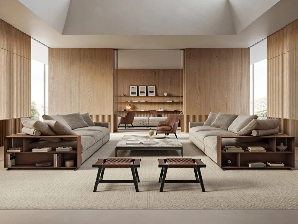 Divano lineare Groundpiece di Flexform