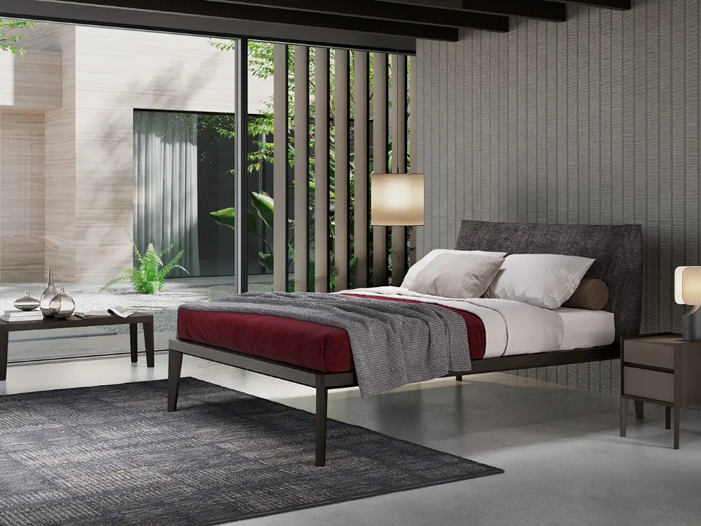Letto con testiera Andrea Rovere Carbon di Olivieri