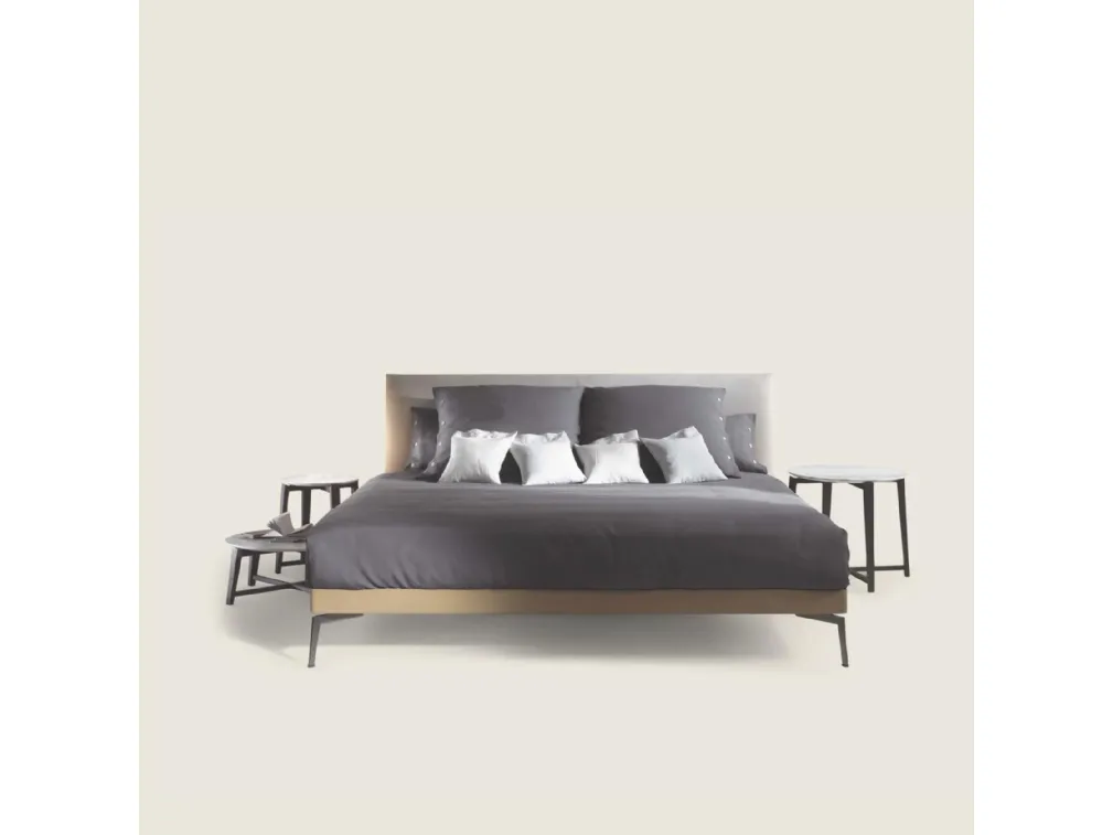 Letto Feel Good con testiera in tessuto di Flexform