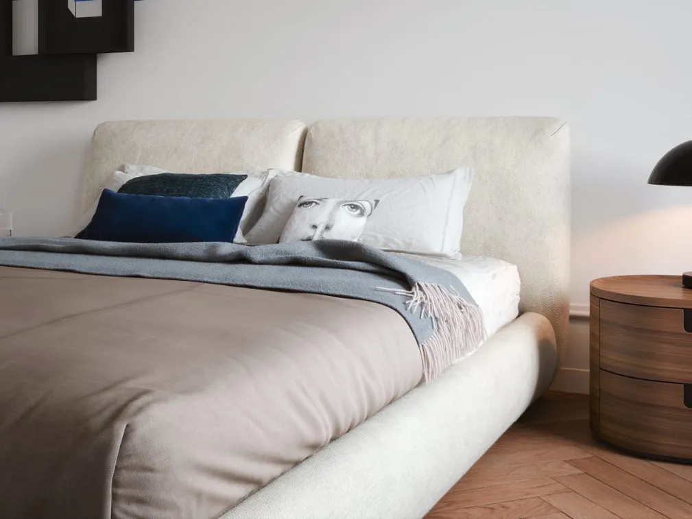 Letto Midnight in tessuto imbottito di Novamobili