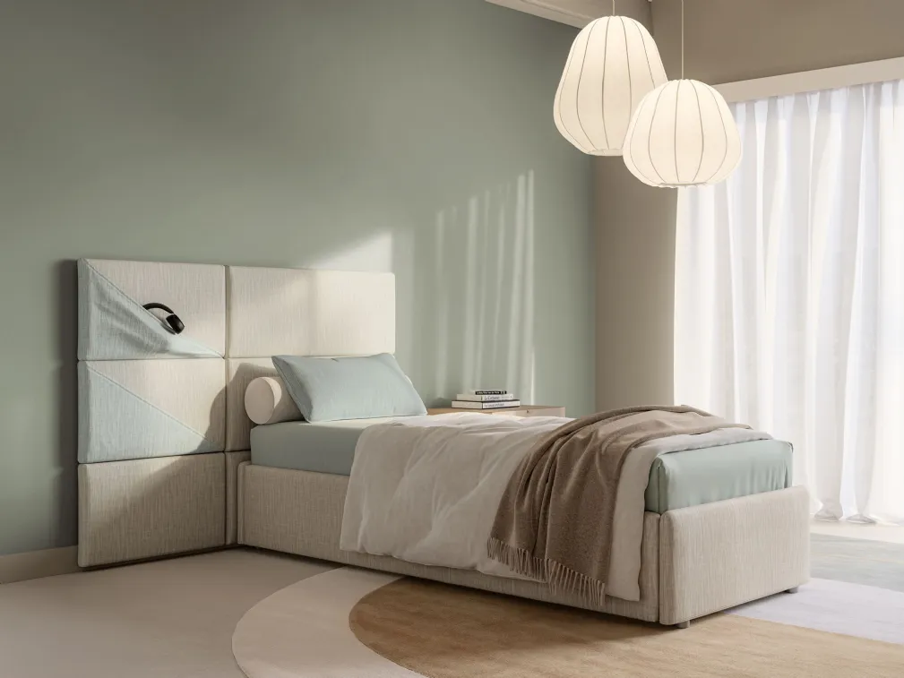 Letto singolo con box contenitore Boiserie Marlene di Twils