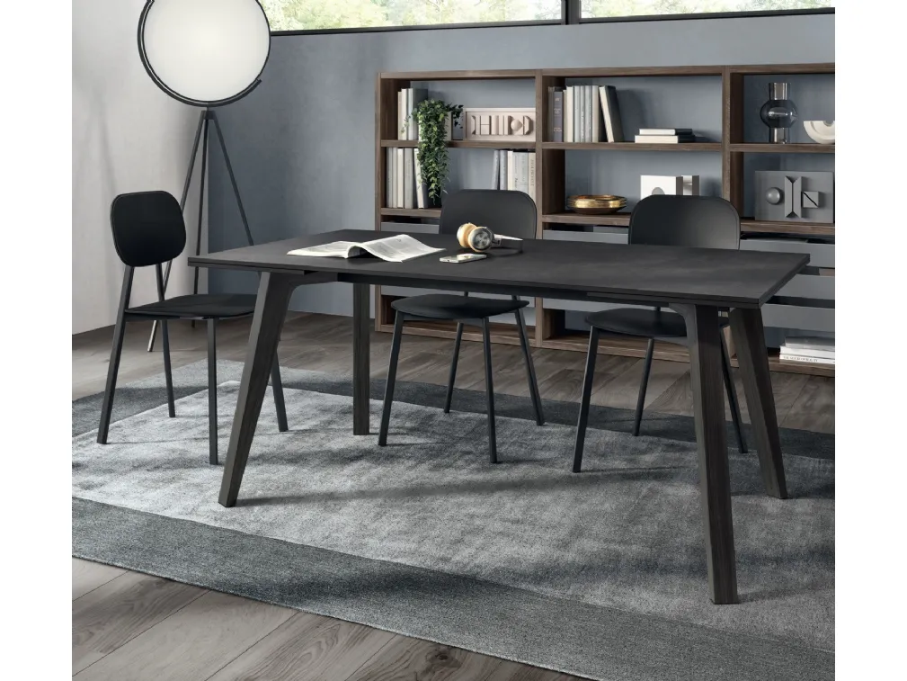 Libreria componibile Living Motus in laccato Grigio Vulcano di Scavolini