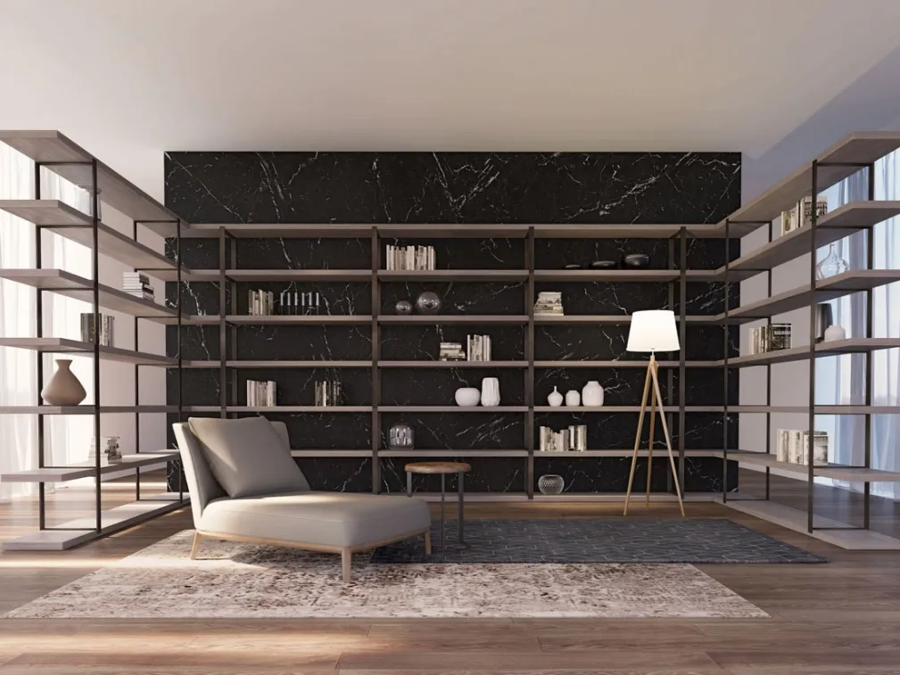 Libreria angolare divisoria componibile New York di Olivieri