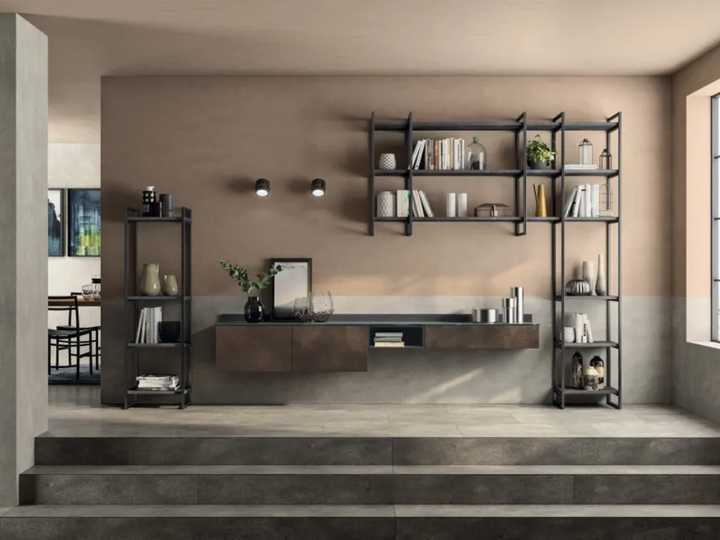 Libreria Living Liberamente sistema Metro di Scavolini