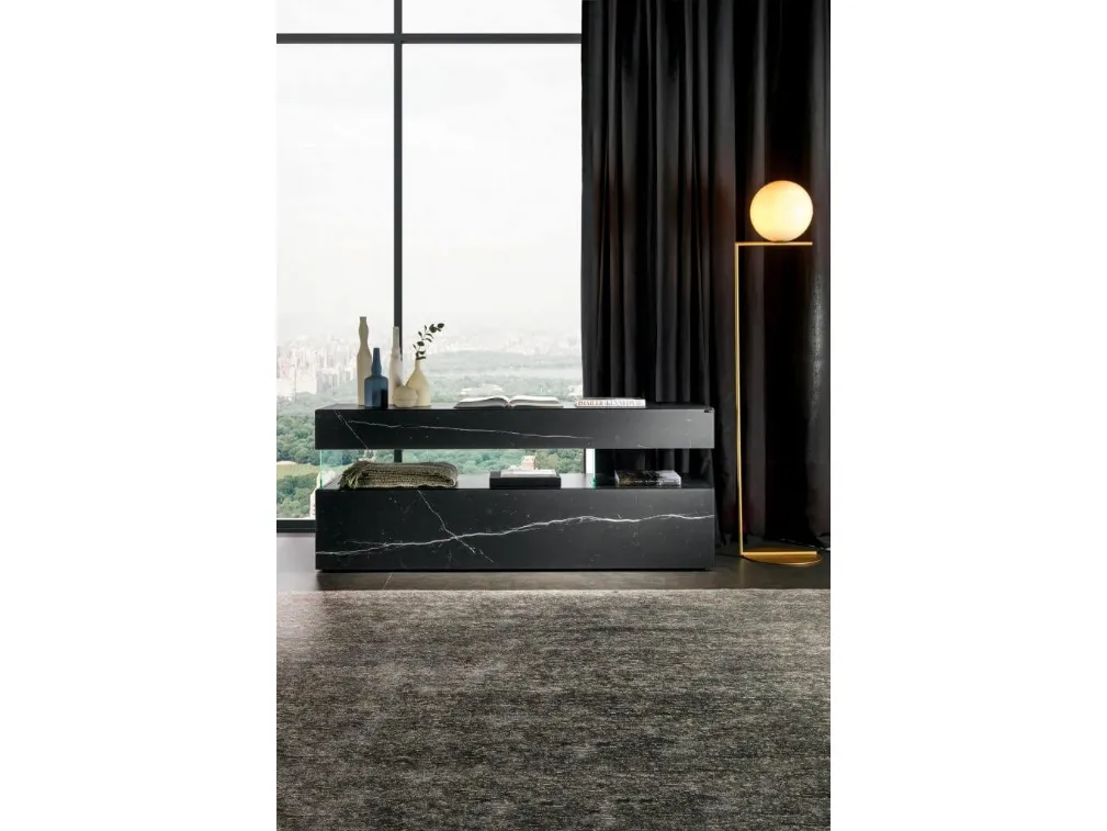 Madia Air 0862 in vetro finitura effetto marmo Marquina matt XGlass di Lago