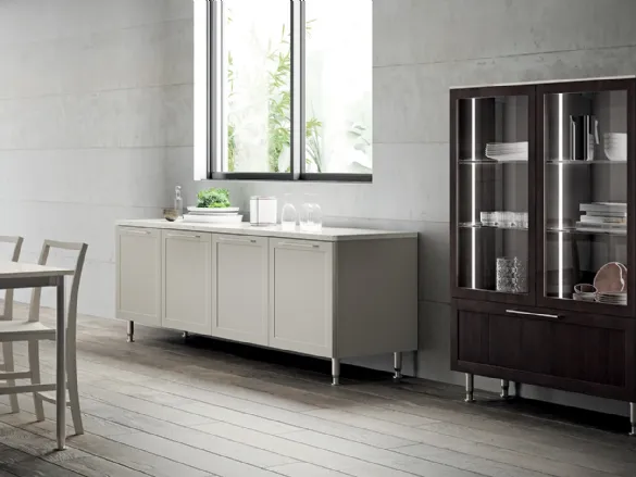 Madia Living Carattere 06 in laccato opaco Grigio Chiaro di Scavolini