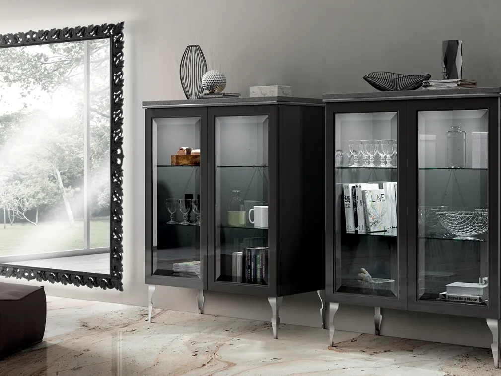 Madia Living Exclusiva in Laccato opaco Nero di Scavolini