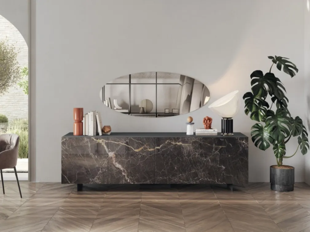 Madia Sideboard 04 in finitura marmo brown di Scavolini
