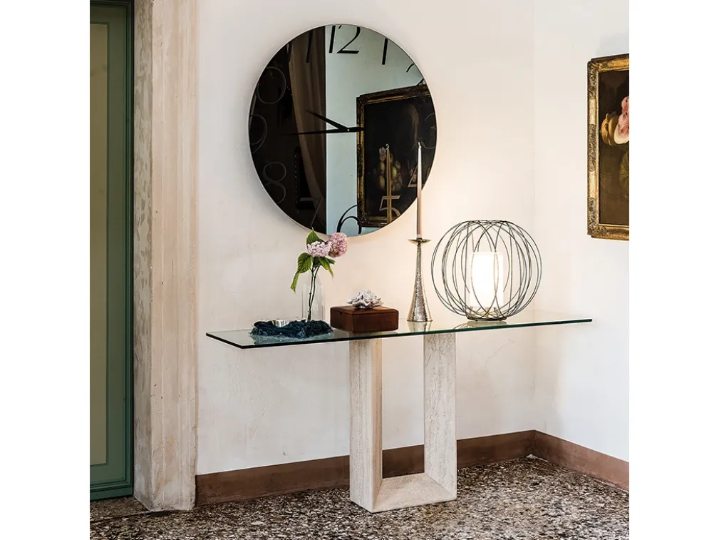 Consolle Diapason con top in cristallo di Cattelan Italia