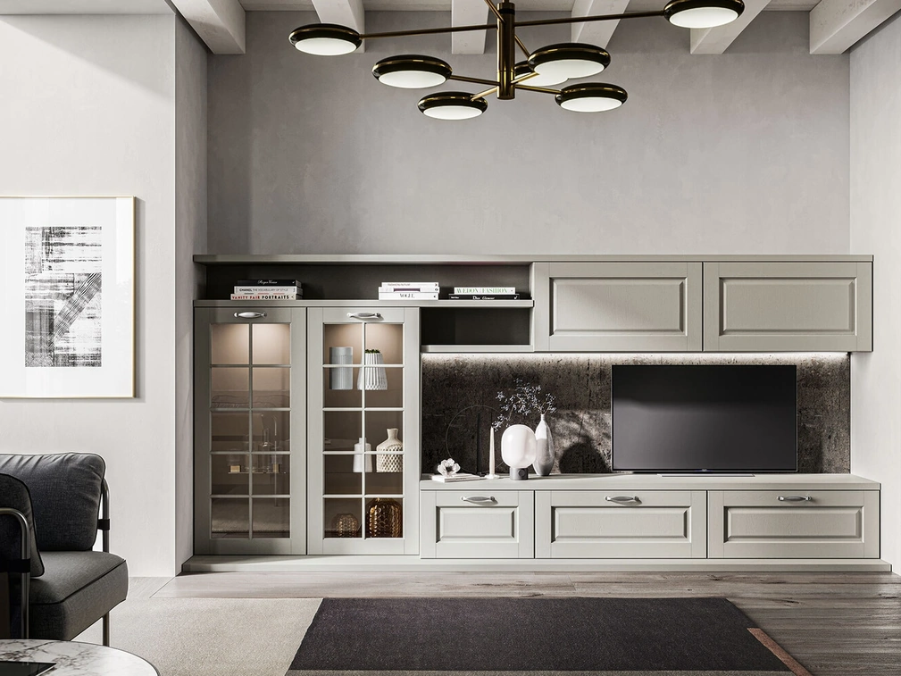 Parete Attrezzata Living Asolo in massello di frassino di Arredo3