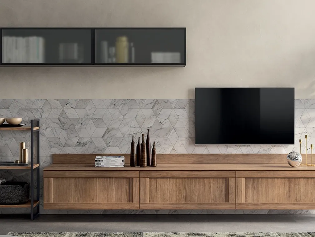 Parete Attrezzata Living Evolution in Rovere Land di Scavolini