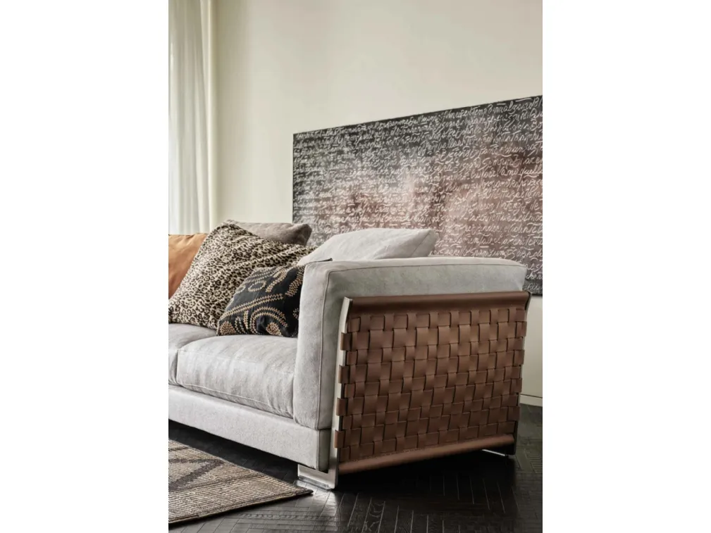 Divano ad angolo in tessuto Cestone di Flexform