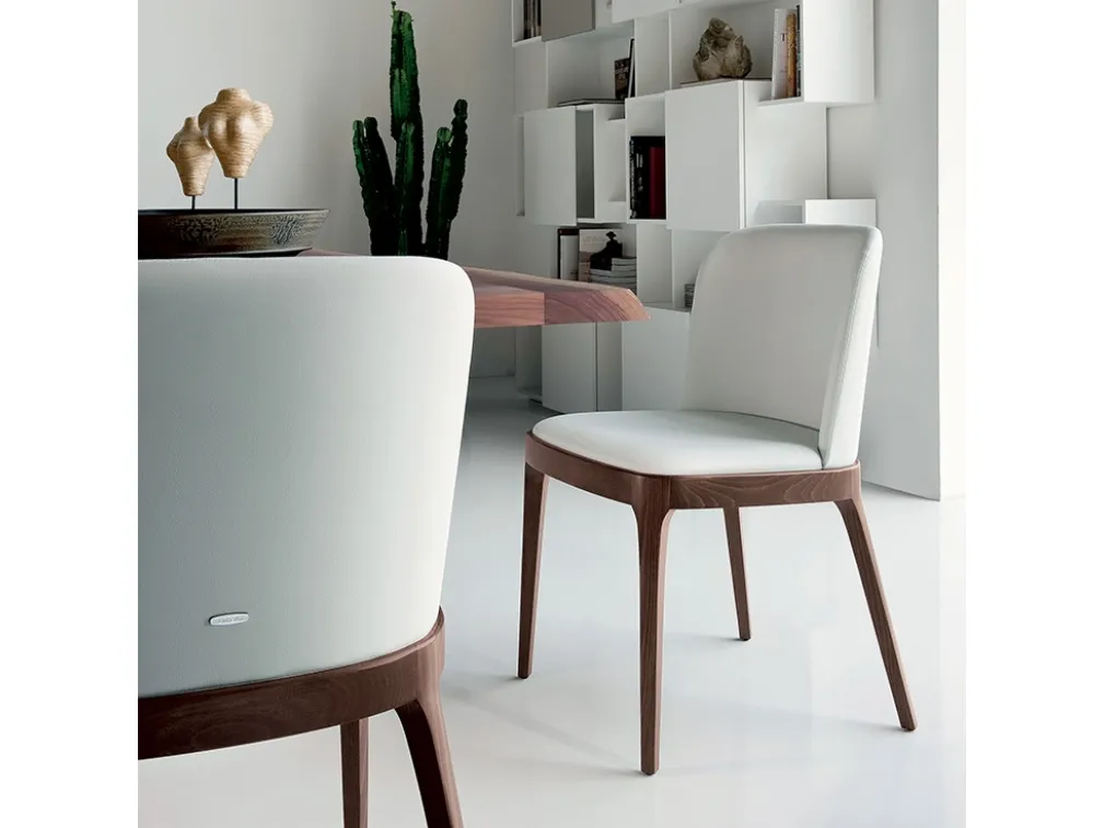 Sedia in pelle senza braccioli Magda di Cattelan Italia