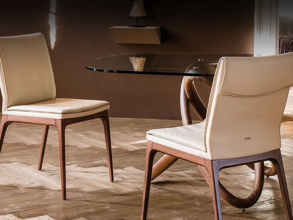 Sedia in tessuto con struttura in legno Sofia di Cattelan Italia