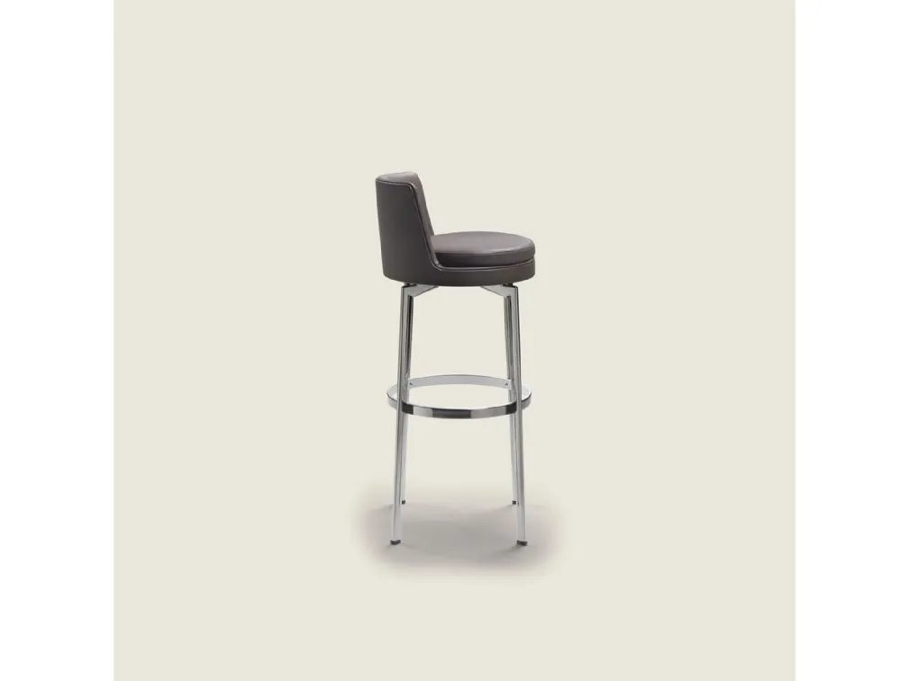 Sgabello Feel Good in pelle e metallo di Flexform
