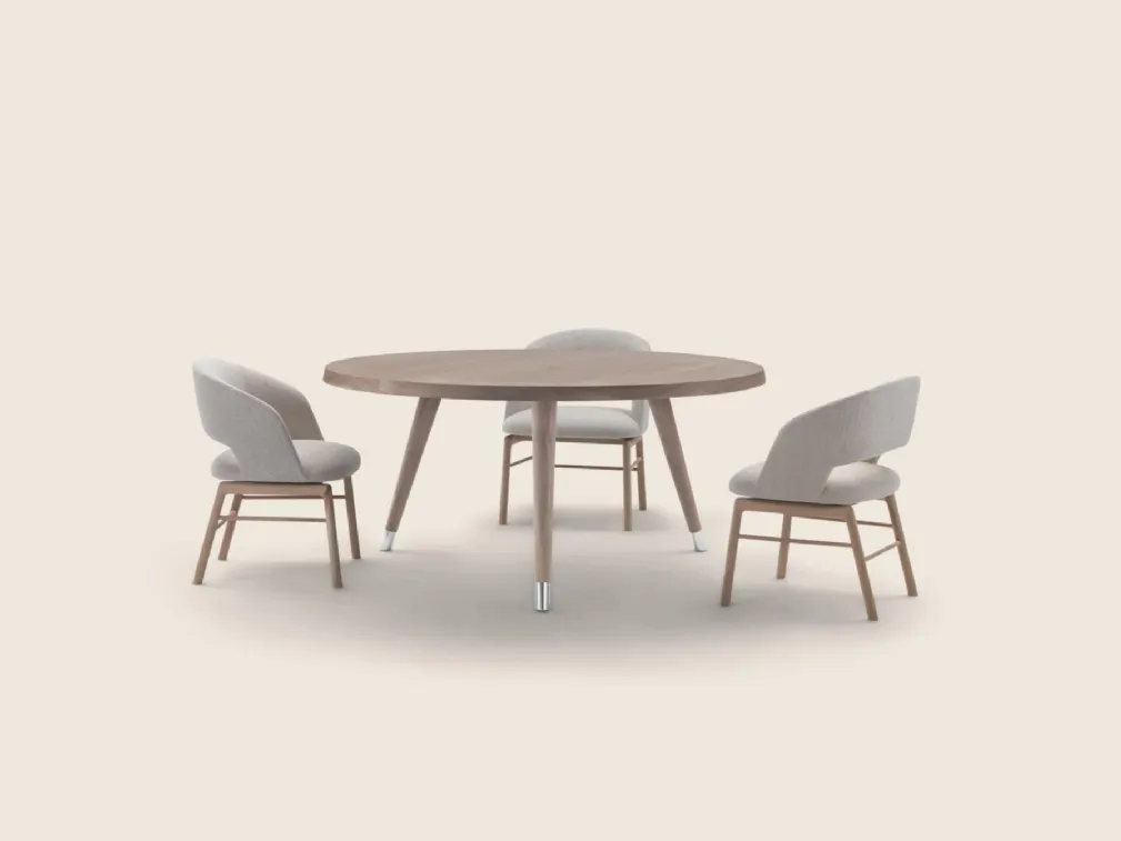Tavolo rotondo Adler in legno di Flexform