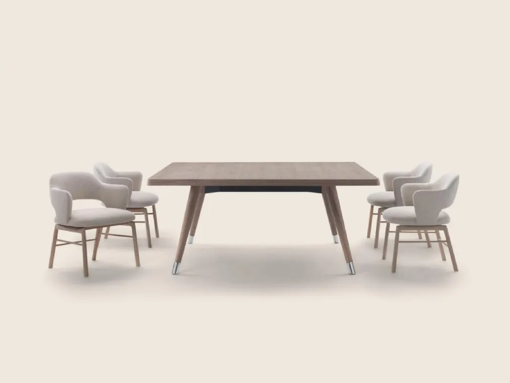 Tavolo quadrato Adler in legno di Flexform