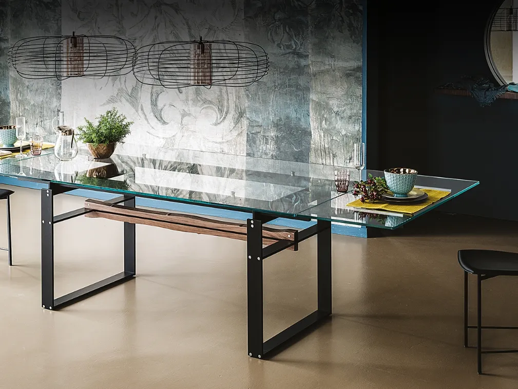 Tavolo con piano in vetro allungabile Jerez Drive di Cattelan Italia