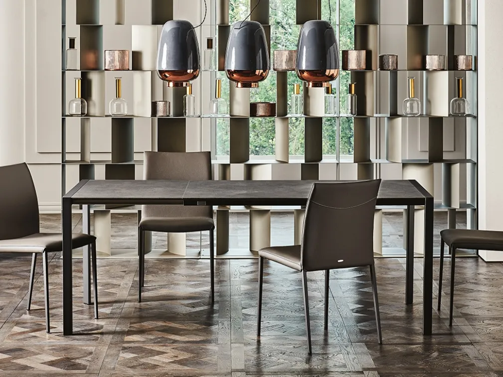 Tavolo allungabile con struttura in acciaio e piano in laminato Pedro Drive di Cattelan Italia