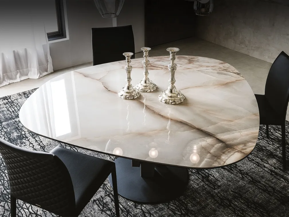 Tavolo rotondo irregolare in ceramica Skyline Keramik Round di Cattelan Italia