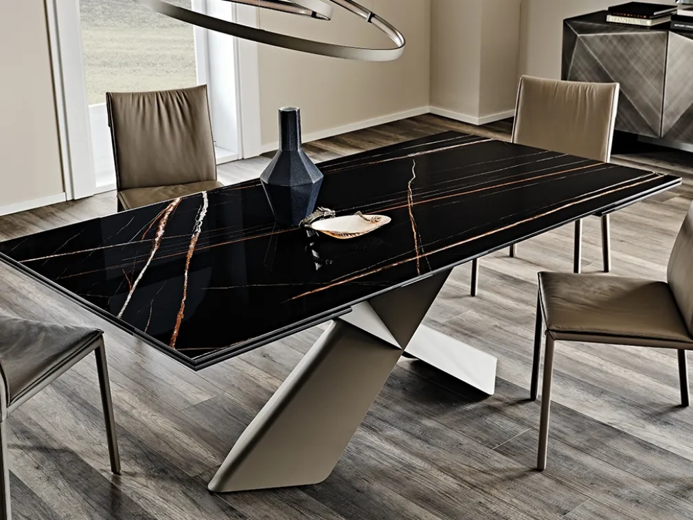 Tavolo allungabile con piano in ceramica Tyron Keramik Drive di Cattelan Italia