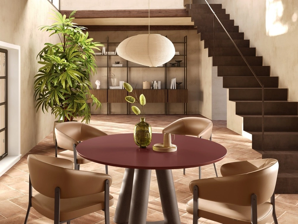 Tavolo rotondo in legno laccato Singapore di Scavolini