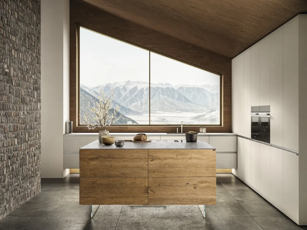 Cucina Design in laccato con isola in legno 36e8 Cut Project 2826 di Lago
