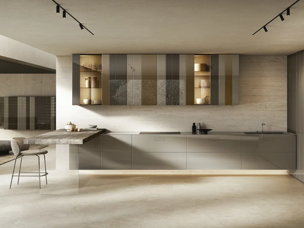 Cucina Design con penisola NOW Project 2829 di Lago
