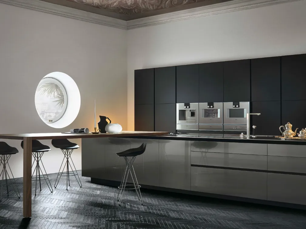 Cucina Design lineare Twelve 02 in acciaio di Poliform