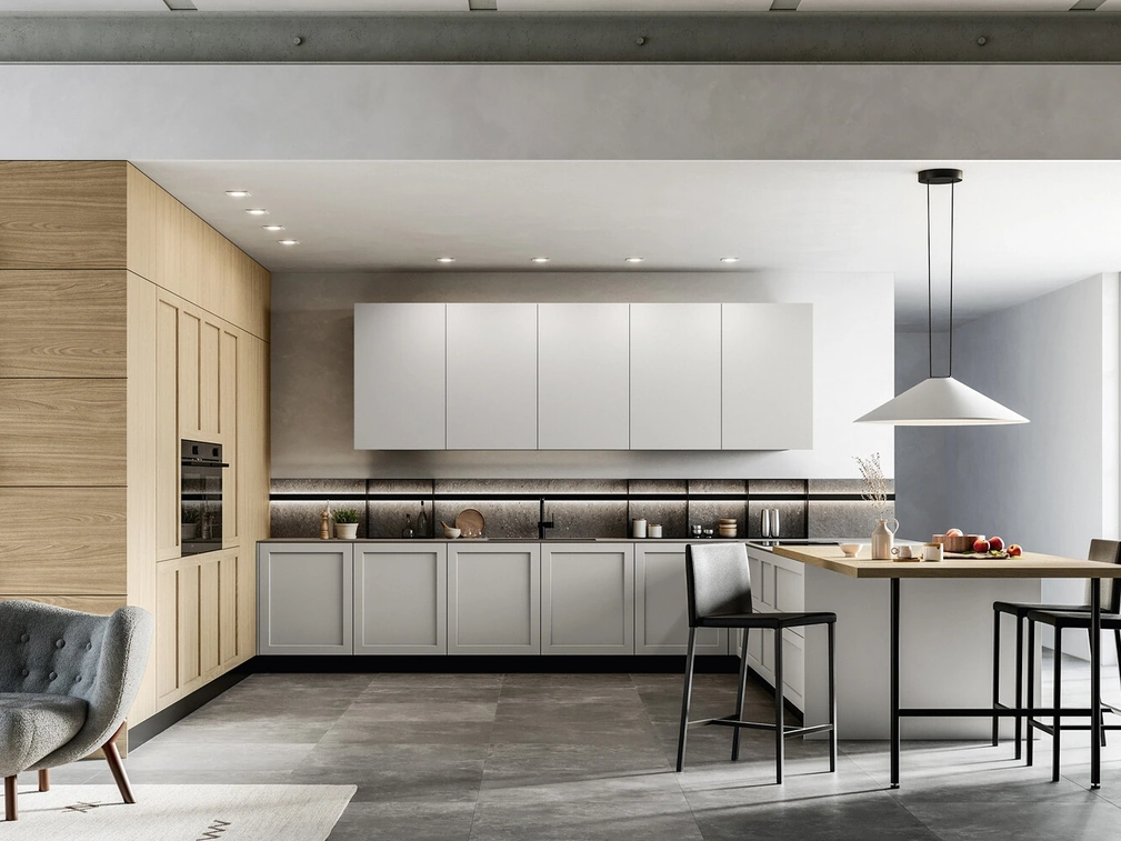 Cucina Moderna angolare in Pet e laminato Alma di Arredo3