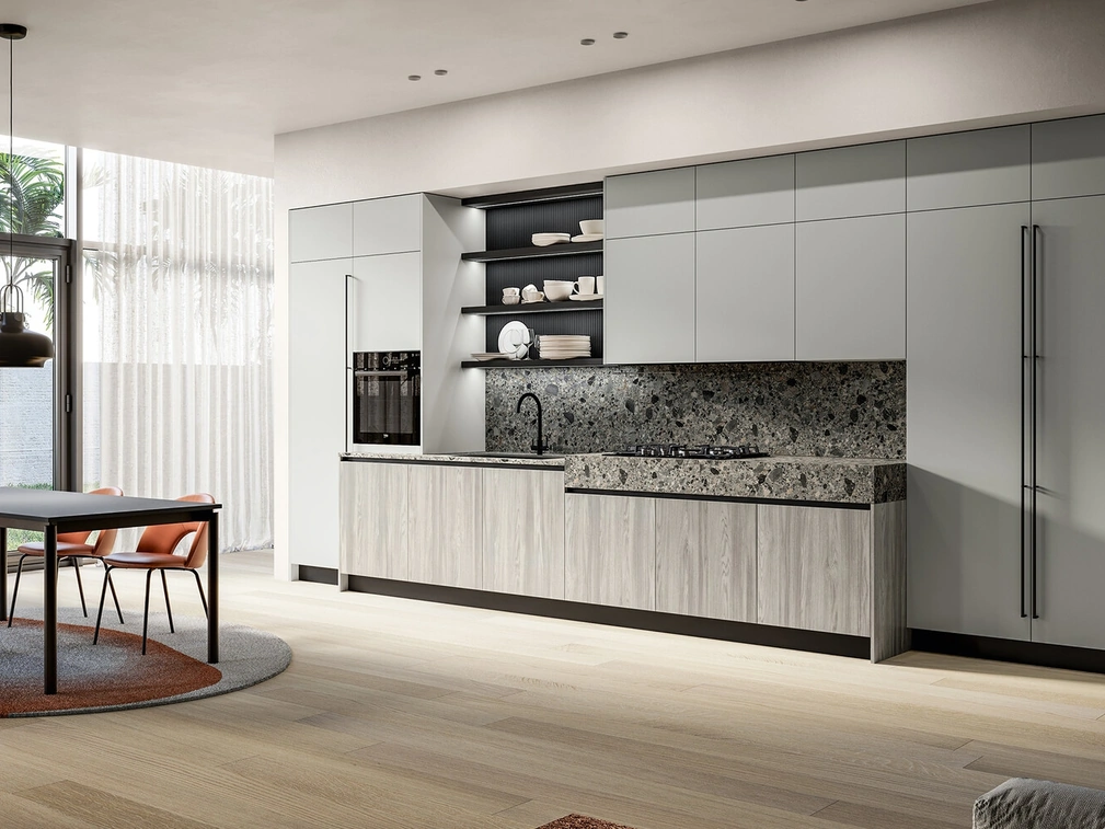 Cucina Moderna lineare Cloe 03 in laminato e laccato di Arredo3