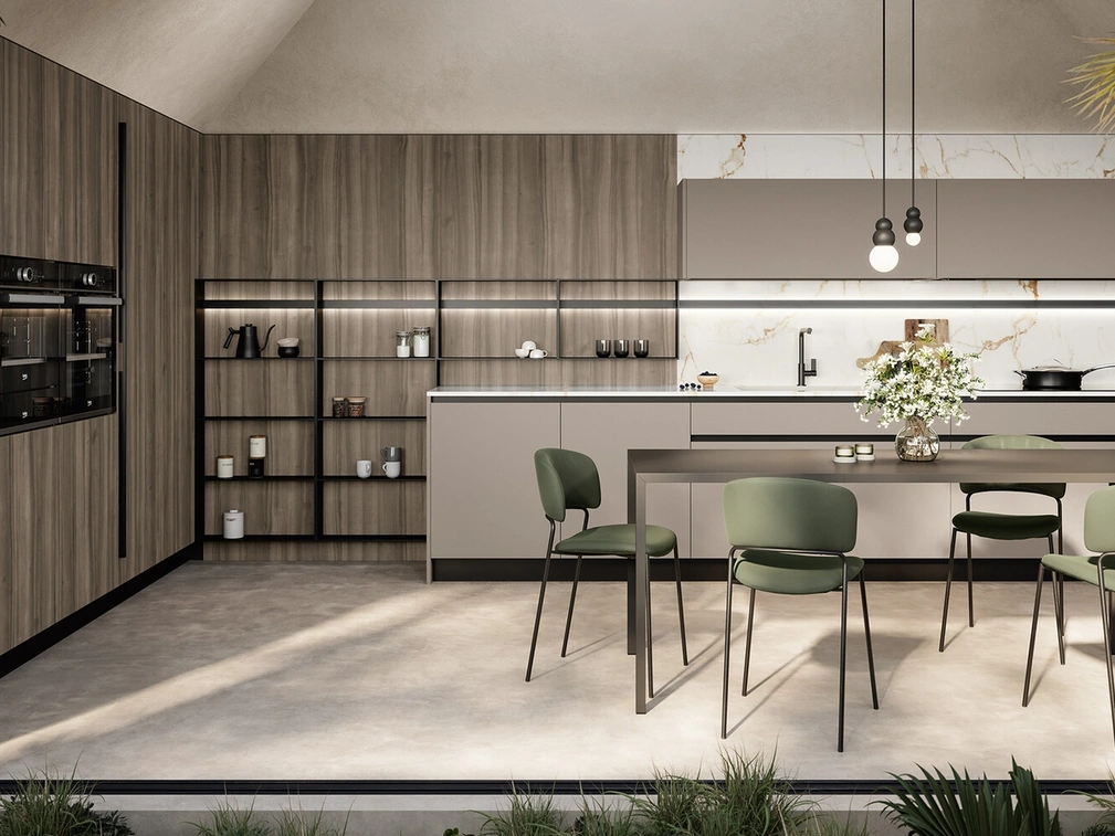 Cucina Moderna angolare Cloe 06 in laccato e laminato di Arredo3