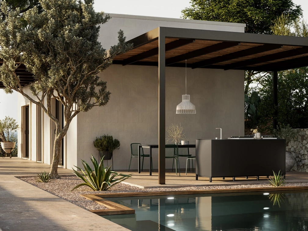 Cucina Moderna outdoor in alluminio Aura 02 di Arredo3