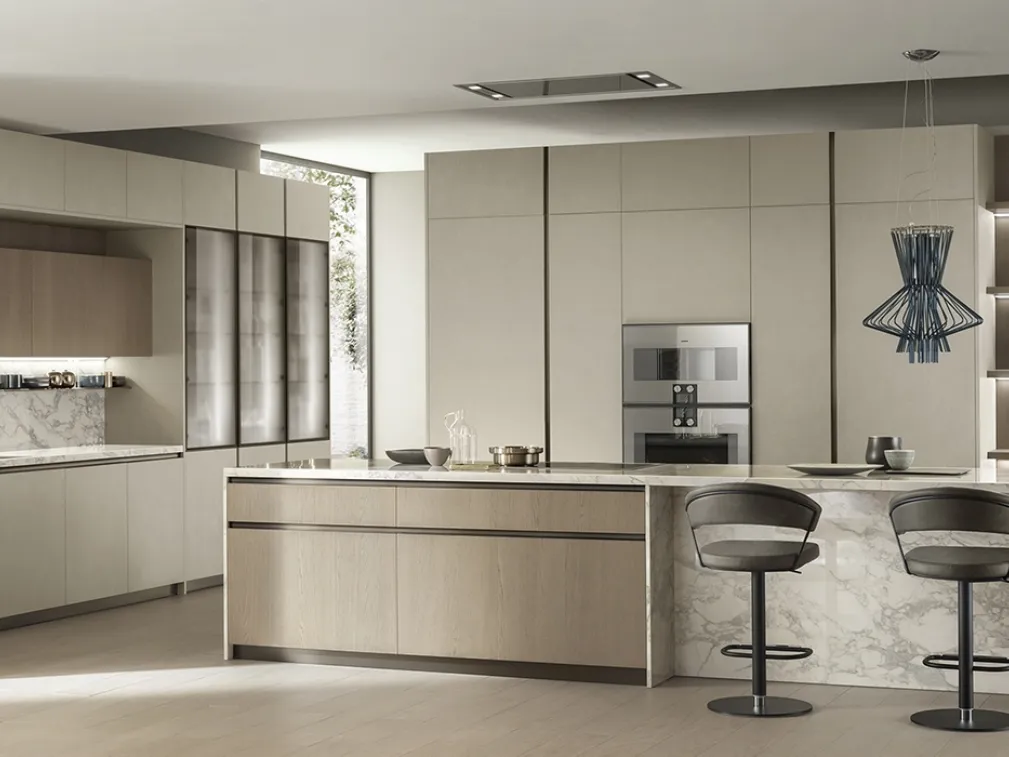 Cucina Moderna DeLinea in Biomalta Argilla Lima e Rovere Dune di Scavolini