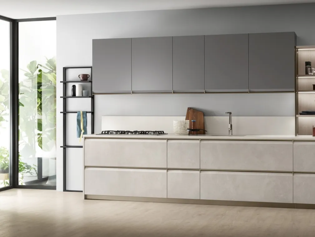 Cucina Moderna Formalia in Grigio Airone e Pietra Solar di Scavolini