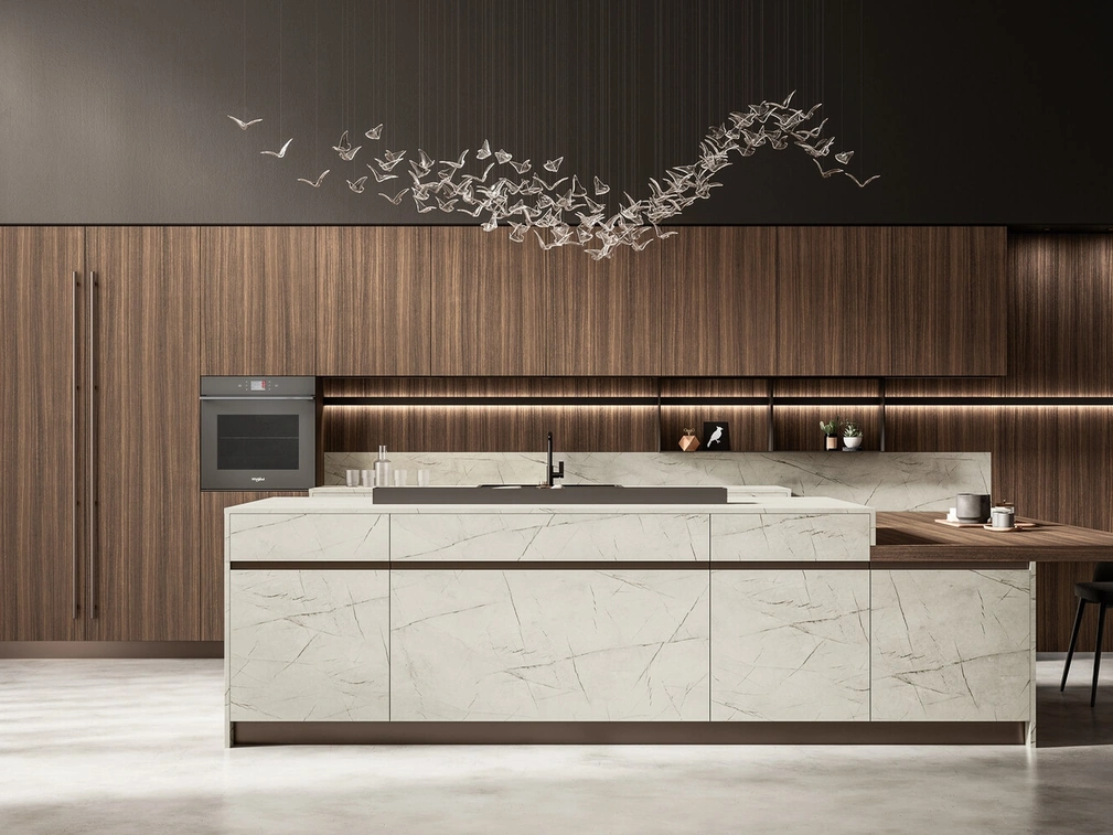 Cucina Moderna con isola in HPL e laminato Kalì di Arredo3