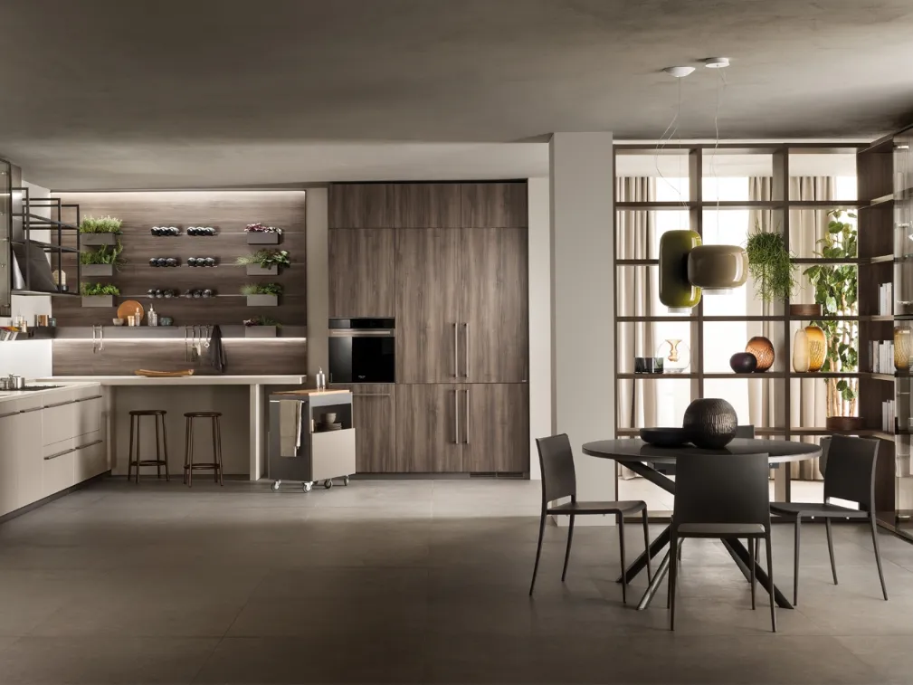 Cucina Moderna Mia Grigio Selce e Noce Garden di Scavolini