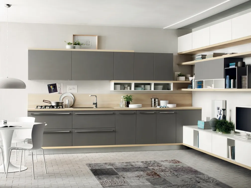 Cucina su misura Foodshelf Grigio Titanio di Scavolini