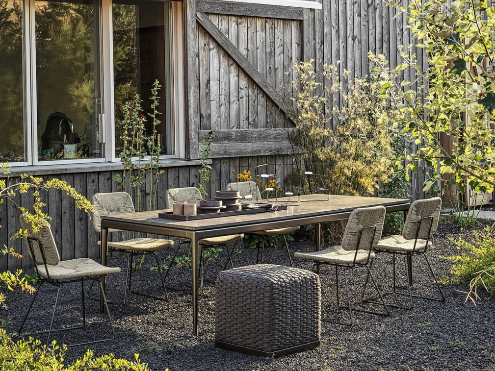 Sedia Echoes Outdoor in cordoncino di polipropilene e metallo di Flexform