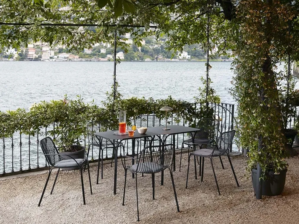 Tavolo quadrato in acciaio Hiray di Kartell