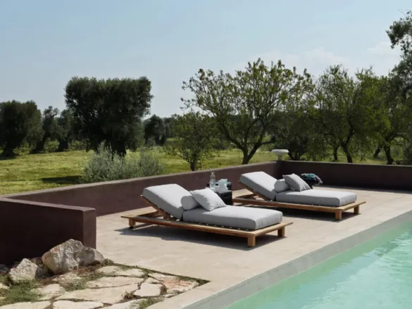 Lettino Prendisole in Teak Inout di Gervasoni