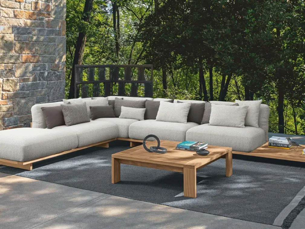Arredo da esterno in tessuto e legno Argo Wood di Talenti